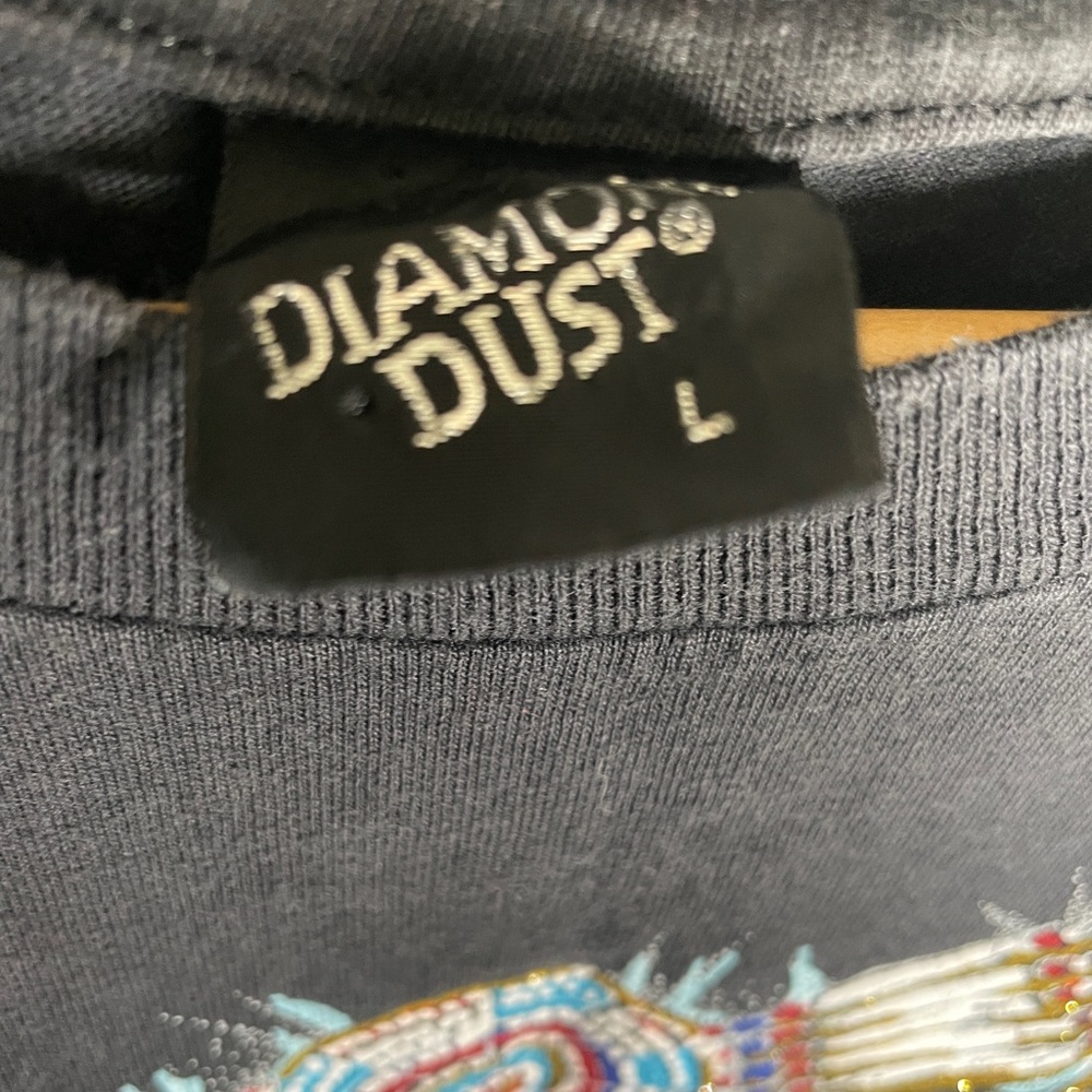 Diamond Dust Native American Necklace vintage Black Single Stitch Shirt large - Picture 3 of 4